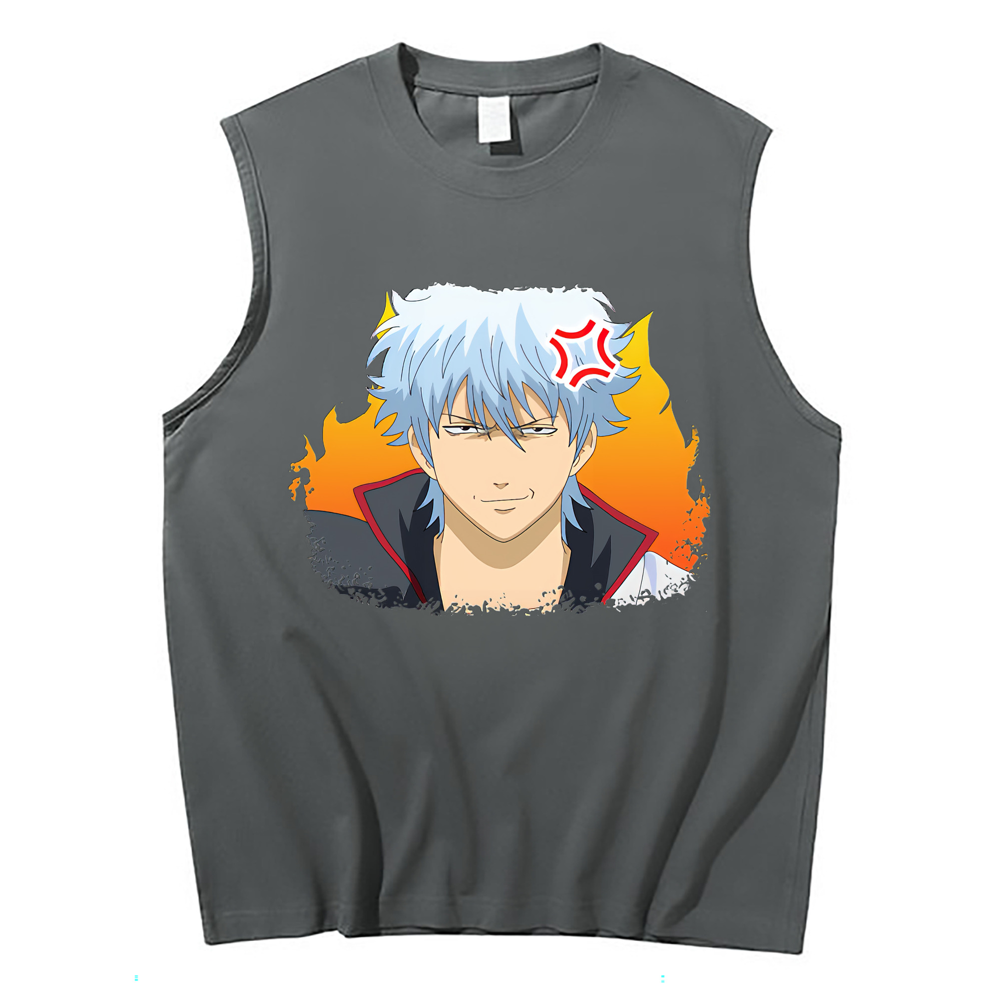 （画像用） ぎんたま 坂田銀時（さかたぎんとき） 神楽 志村新八（しむら しんぱち） GINTAMA Sakata Gintoki Kagura Shimura Shinpachi コットン100％タンクトップ（フロントプリント）